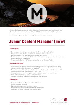 Junior Content Manager (m/w)