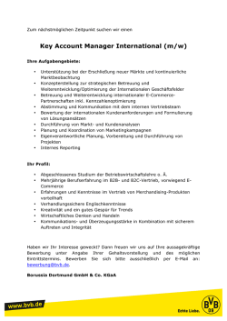 Key Account Manager International (m/w)