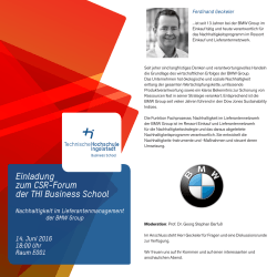 Einladung zum CSR-Forum der THI Business School