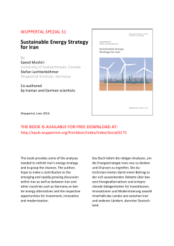 Handout: Sustainable Energy Strategy for Iran