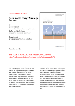 Handout: Sustainable Energy Strategy for Iran
