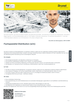 Fachspezialist Distribution Job in Berlin
