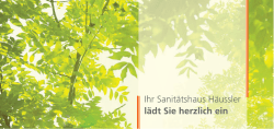 Ihr Sanit&auml;tshaus H&auml;ussler l&auml;dt Sie herzlich ein