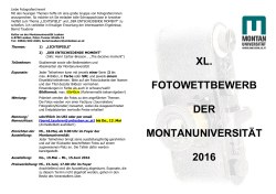 XL. FOTOWETTBEWERB DER MONTANUNIVERSITÄT 2016