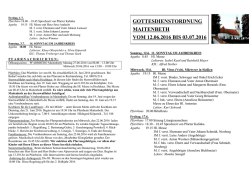 GOTTESDIENSTORDNUNG MAITENBETH VOM 12.06.2016 BIS