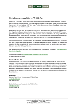 Nicole Berkmann neue R&auml;tin im PR-Ethik-Rat