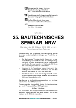 25. bautechnisches seminar nrw - vpi-NRW