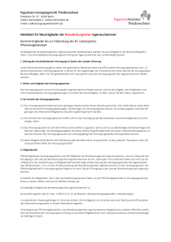 Merkblatt für die Mitgliedschaft im Versorgungswerk (Brandenburg)