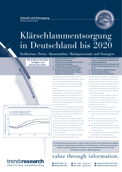 Klärschlammentsorgung in Deutschland bis 2020