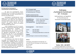 Studiengang „Psychologische Psychotherapie“ IAP – TU Dresden