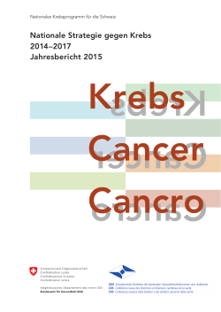 Jahresbericht NSK 2015 - Nationale Strategie gegen Krebs