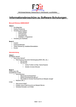 Informationsbrosch&uuml;re zu Software-Schulungen