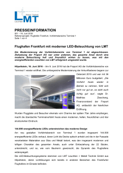 Flughafen Frankfurt mit moderner LED-Beleuchtung