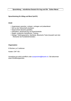 Sprechtraining - Esther Menet Sprachklang