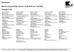 Speiseplan Mensa Leopoldstraße, Woche 13.06.2016 bis 17.06