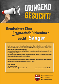 Sängersuche für Gemischten Chor Rickenbach