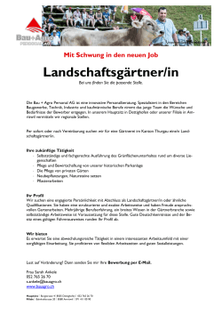 Landschaftsgärtner/in - Bau+Agro Personal AG