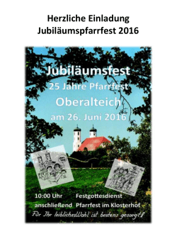 Einladung Pfarrfest - Pfarreiengemeinschaft Oberalteich