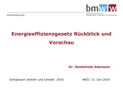 Energieeffizienzgesetz Rückblick und Vorschau