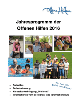 Jahresprogramm der Offenen Hilfen 2016