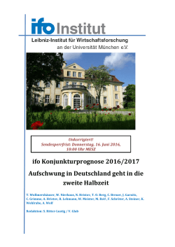 ifo Konjunkturprognose 2016/2017