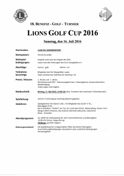 LIONS GOLF CUP 2016 Samstag, den 16. Juli 2016