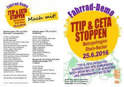 Bündnis gegen TTIP und CETA Mannheim –Ludwigshafen: ATTAC