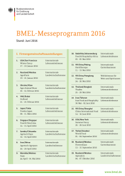 BMEL-Auslandsmessen 2016