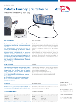Datafox Datenblatt Gürteltasche für Timeboy