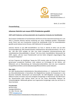 Johannes Heinritzi zum neuen ECFD-Pr&auml;sidenten gew&auml;hlt