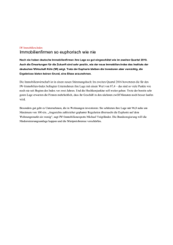 Immobilienfirmen so euphorisch wie nie