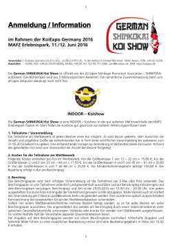 Information / Voranmeldung
