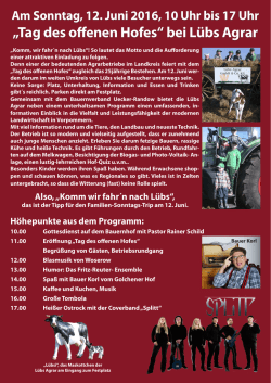Informationen zum Tag des offenen Hofes in L&uuml;bs