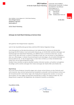 Zahlungen an Urban Antrag Offenlegung - SPD Übach
