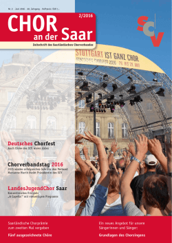 editorial - Saarl&auml;ndischer Chorverband
