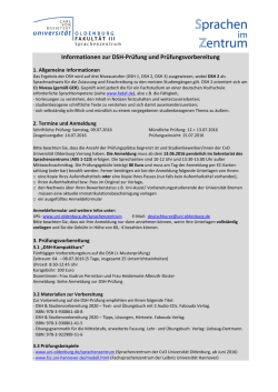 Informationen zur DSH-Pr&uuml;fung und Pr&uuml;fungsvorbereitung