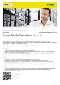 Ingenieur Techniker Programmierung Java Job in Wolfsburg