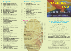 Speisekarte - Pizzeria Etna