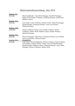 Ministrantendienstordnung Juni 2016