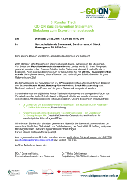 6. Runder Tisch GO-ON Suizidprävention Steiermark Einladung zum