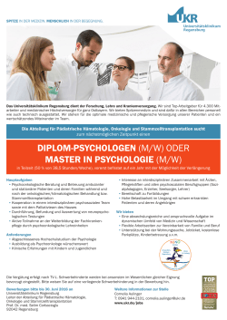 diplom-psychologen (m/w) oder master in psychologie (m/w)