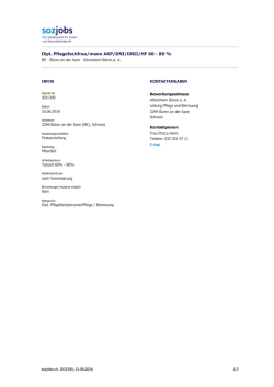 Dipl. Pflegefachfrau/mann AKP/DNI/DNII/HF 60 - 80