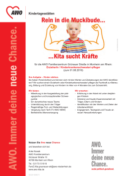 ErzieherIn / Kinderkrankenschwester/-pfleger (zum 01.08.2016)