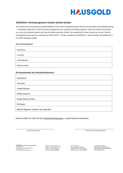HAUSGOLD- Partnerprogramm: Kunden werben Kunden