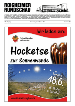 Donnerstag, den 16. Juni 2016 44. Jahrgang