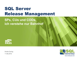 SQL Server Release Management SPs, CUs und