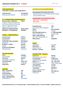 CHECKLISTE DYNAMIC WT 9 D-MMZD