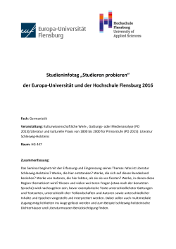 und Gattungsanalyse - Literatur Schleswig-Holsteins