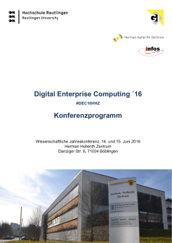 Digital Enterprise Computing ´16 Konferenzprogramm