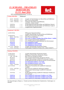 Zeitplan - Schlosstriathlon Moritzburg